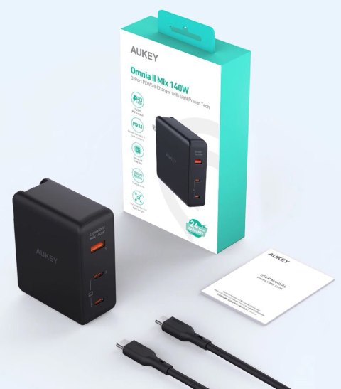 AUEKY PA-B7O ŁADOWARKA SIECIOWA GAN USB-C 140W PD AUEKY PA-B7O ŁADOWARKA SIECIOWA GAN USB-C 140W PD