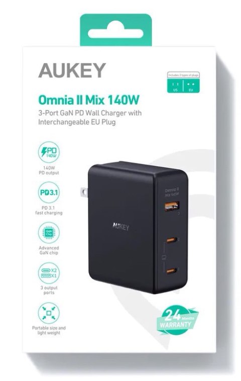 AUEKY PA-B7O ŁADOWARKA SIECIOWA GAN USB-C 140W PD AUEKY PA-B7O ŁADOWARKA SIECIOWA GAN USB-C 140W PD