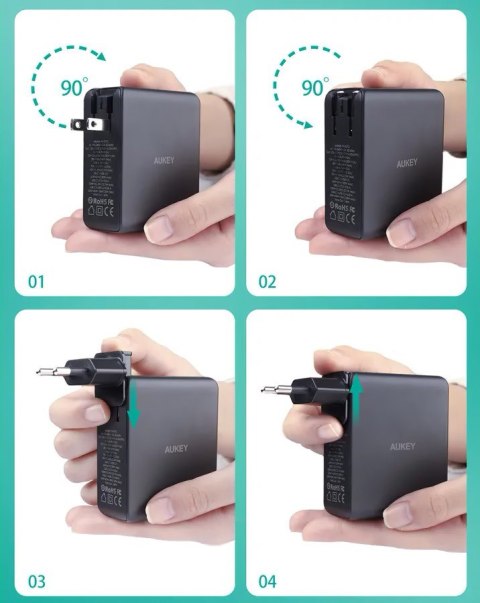 AUEKY PA-B7O ŁADOWARKA SIECIOWA GAN USB-C 140W PD AUEKY PA-B7O ŁADOWARKA SIECIOWA GAN USB-C 140W PD