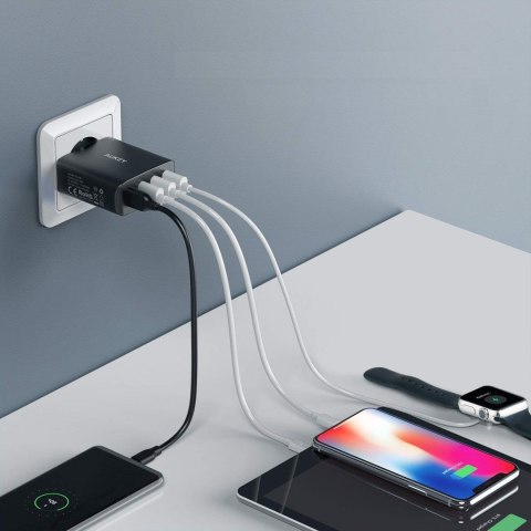 AUKEY 4XUSB ŁADOWARKA SIECIOWA PA-T18 BLACK AUKEY 4XUSB ŁADOWARKA SIECIOWA PA-T18 BLACK
