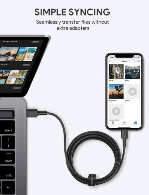AUKEY CB-CL03 NYLONOWY KABEL USB C-LIGHTNING 2M PD AUKEY CB-CL03 NYLONOWY KABEL USB C-LIGHTNING 2M PD