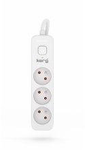 KERG PRZEDŁUŻACZ KERG M02375 Z WYŁĄCZNIKIEM-3 GNIAZDA-BIAŁO-SZARY-1,5M-10A-H05VV-F-3X1,0MM2 M02375