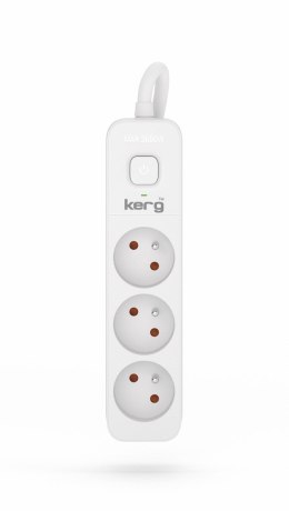 KERG PRZEDŁUŻACZ KERG M02380 Z WYŁĄCZNIKIEM-3 GNIAZDA-BIAŁO-SZARY-3.0M-16A-H05VV-F-3X1,5MM2 M02380