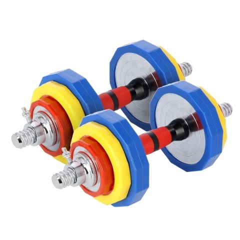 Kolorowe sztangielki HMS SKC20 z funkcją sztangi 2x10kg w walizce Kolorowe sztangielki HMS SKC20 z funkcją sztangi 2x10kg w walizce