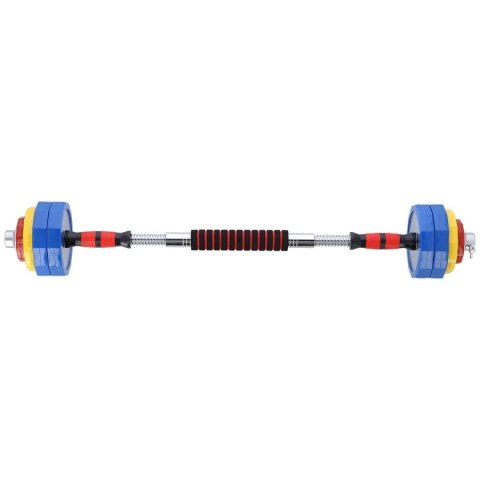 Kolorowe sztangielki HMS SKC20 z funkcją sztangi 2x10kg w walizce Kolorowe sztangielki HMS SKC20 z funkcją sztangi 2x10kg w walizce