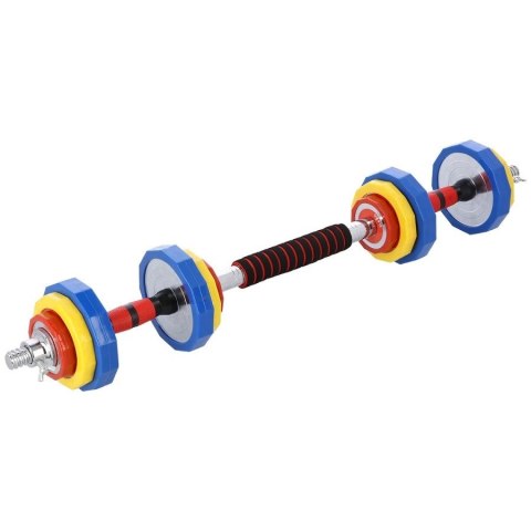 Kolorowe sztangielki HMS SKC20 z funkcją sztangi 2x10kg w walizce Kolorowe sztangielki HMS SKC20 z funkcją sztangi 2x10kg w walizce
