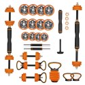 Zestaw ciężarów 6w1 HMS SGZ215 (sztanga, sztangielki i kettlebell) w walizce 15kg