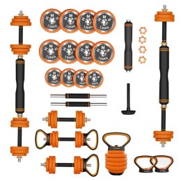 Zestaw ciężarów 6w1 HMS SGZ215 (sztanga, sztangielki i kettlebell) w walizce 15kg