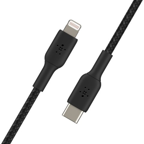 BELKIN KABEL LIGHTNING TO USB-C, OPLOT, 2M, CZARNY BELKIN KABEL LIGHTNING TO USB-C, OPLOT, 2M, CZARNY