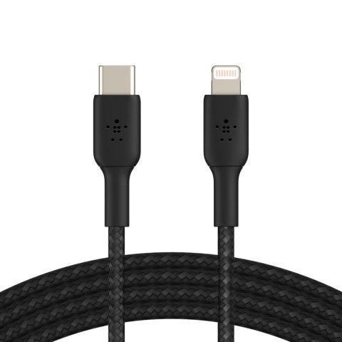 BELKIN KABEL LIGHTNING TO USB-C, OPLOT, 2M, CZARNY BELKIN KABEL LIGHTNING TO USB-C, OPLOT, 2M, CZARNY