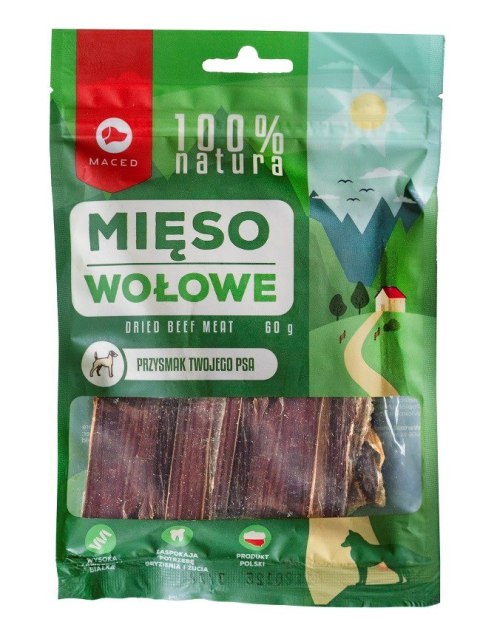 MACED 100% Natura mięso wołowe - przysmak dla psa - 60 g MACED 100% Natura mięso wołowe - przysmak dla psa - 60 g
