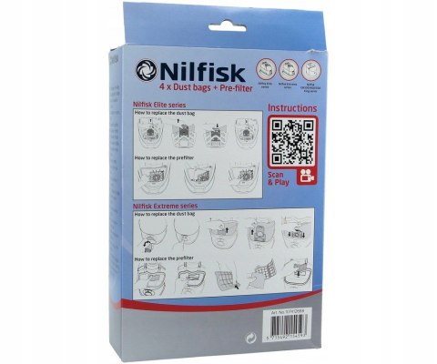 NILFISK Worki do odkurzaczy ELITE 4szt NILFISK Worki do odkurzaczy ELITE 4szt