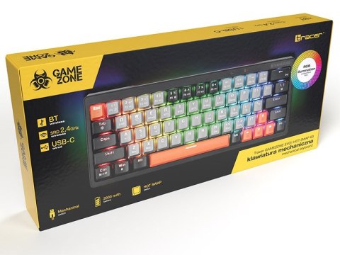 TRACER KLAWIATURA GAMEZONE EVO1 HOT SWAP 63 SZARA TRACER KLAWIATURA GAMEZONE EVO1 HOT SWAP 63 SZARA