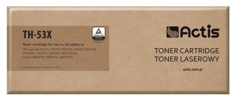 Actis TH-53X Toner (zamiennik HP 53X Q7553X, Canon CRG-715H; Standard; 7000 stron; czarny) Actis TH-53X Toner (zamiennik HP 53X Q7553X, Canon CRG-715H; Standard; 7000 stron; czarny)