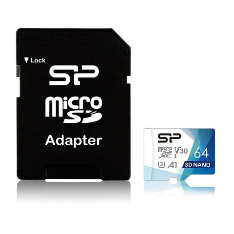 Karta pamięci Silicon Power microSDXC Superior Pro 64GB V30 UHS-1 U3 A1 + ADAPTER microSD-SD (SP064GBSTXDU3V20AB) Karta pamięci Silicon Power microSDXC Superior Pro 64GB V30 UHS-1 U3 A1 + ADAPTER microSD-SD (SP064GBSTXDU3V20AB)