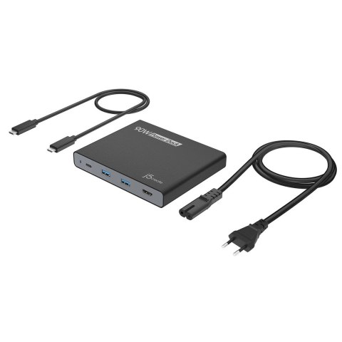 Stacja dokująca z zasilaczem j5create 90W Built in USB-C Travel Dock - EU 1xHDMI/2XUSB3.0/1xUSB-C czarna JCDP392-EN Stacja dokująca z zasilaczem j5create 90W Built in USB-C Travel Dock - EU 1xHDMI/2XUSB3.0/1xUSB-C czarna JCDP392-EN