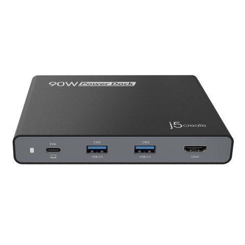 Stacja dokująca z zasilaczem j5create 90W Built in USB-C Travel Dock - EU 1xHDMI/2XUSB3.0/1xUSB-C czarna JCDP392-EN Stacja dokująca z zasilaczem j5create 90W Built in USB-C Travel Dock - EU 1xHDMI/2XUSB3.0/1xUSB-C czarna JCDP392-EN