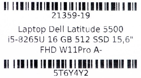DELL LATITUDE 5500 i7-8665U 16GB 512GB SSD 15" FHD Win11pro + zasilacz UŻYWANY DELL LATITUDE 5500 i7-8665U 16GB 512GB SSD 15" FHD Win11pro + zasilacz UŻYWANY