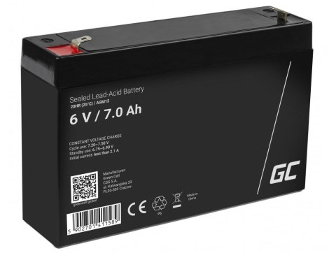 GREEN CELL AKUMULATOR ŻELOWY AGM12 6V 7AH GREEN CELL AKUMULATOR ŻELOWY AGM12 6V 7AH