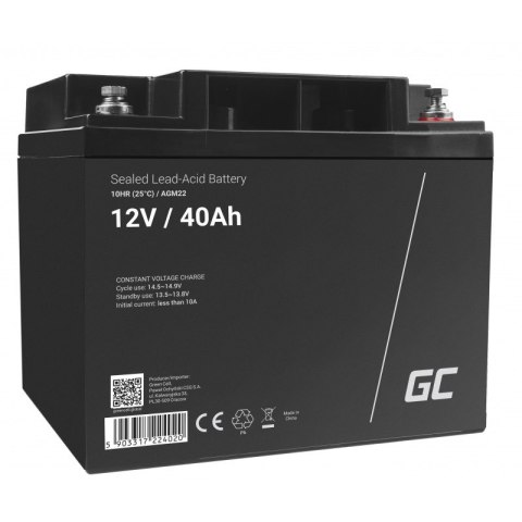 GREEN CELL AKUMULATOR ŻELOWY AGM22 12V 40AH GREEN CELL AKUMULATOR ŻELOWY AGM22 12V 40AH