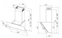 Okap kominowy AKPO WK-4 Balance 60 Biały (600mm; front białe szkło stal nierdzewna)
