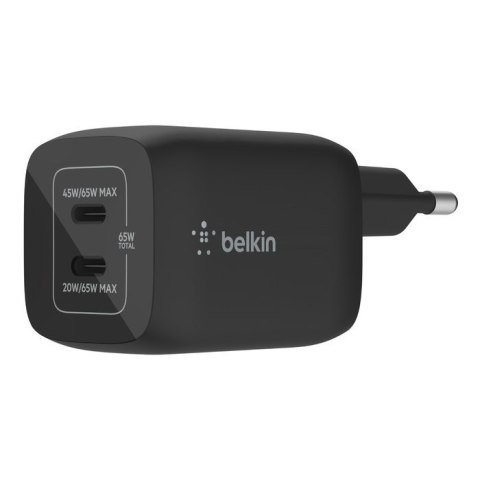 BELKIN WALL CHARGER DUAL USB-C PD 65W PPS GAN BLK BELKIN WALL CHARGER DUAL USB-C PD 65W PPS GAN BLK
