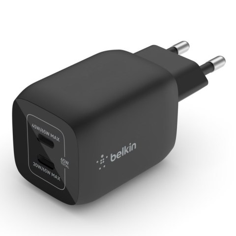 BELKIN WALL CHARGER DUAL USB-C PD 65W PPS GAN BLK BELKIN WALL CHARGER DUAL USB-C PD 65W PPS GAN BLK