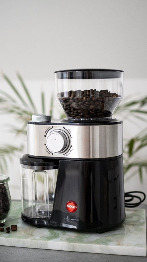 ELDOM MŁYNEK DO KAWY MK170 KAFE, 200 W, CERAMICZNE ŻARNA, REGULACJA GRUBOŚCI MIELENIA ELDOM MŁYNEK DO KAWY MK170 KAFE, 200 W, CERAMICZNE ŻARNA, REGULACJA GRUBOŚCI MIELENIA