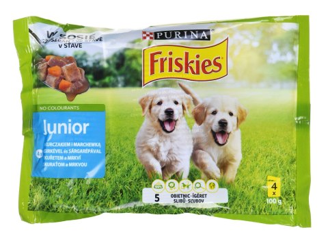 FRISKIES JUNIOR Kurczak z marchewką - mokra karma dla szczeniaka- 4x100 g FRISKIES JUNIOR Kurczak z marchewką - mokra karma dla szczeniaka- 4x100 g