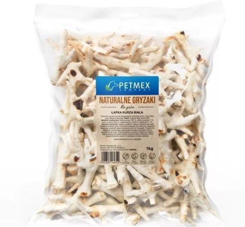 PETMEX Łapka kurza biała - gryzak dla psa -1000g PETMEX Łapka kurza biała - gryzak dla psa -1000g