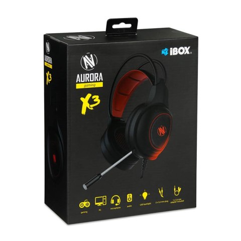 SŁUCHAWKI Z MIKROFONEM I-BOX X3 GAMING, LED SŁUCHAWKI Z MIKROFONEM I-BOX X3 GAMING, LED
