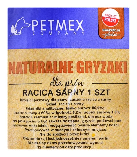 PETMEX Racica sarny - gryzak dla psa - 1 szt. PETMEX Racica sarny - gryzak dla psa - 1 szt.