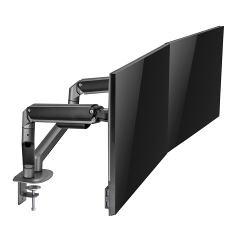 GEMBIRD BIURKOWE REGULOWANE RAMIĘ/UCHWYT NA 2 MONITORY 17-32, VESA 100X100MM, DO 9 KG, KOLOR SZARY GEMBIRD BIURKOWE REGULOWANE RAMIĘ/UCHWYT NA 2 MONITORY 17-32, VESA 100X100MM, DO 9 KG, KOLOR SZARY