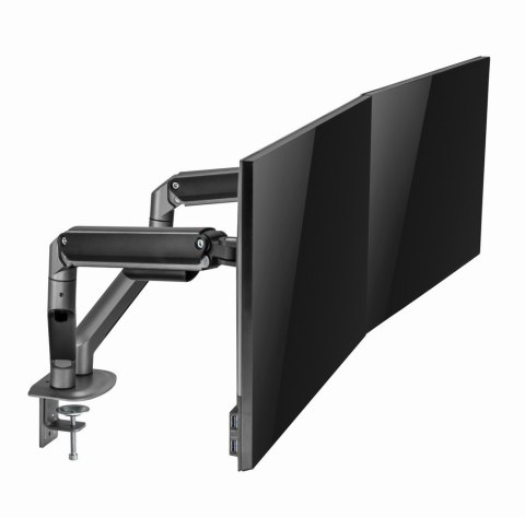GEMBIRD BIURKOWE REGULOWANE RAMIĘ/UCHWYT NA 2 MONITORY 17-32, VESA 100X100MM, DO 9 KG, KOLOR SZARY GEMBIRD BIURKOWE REGULOWANE RAMIĘ/UCHWYT NA 2 MONITORY 17-32, VESA 100X100MM, DO 9 KG, KOLOR SZARY