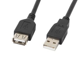 Kabel Lanberg CA-USBE-10CC-0007-BK (USB 2.0 M - USB 2.0 F; 0,7m; kolor czarny)