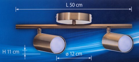 Listwa reflektorowa podwójna złota sufitowa ścienna Activejet SPECTRA kinkiet GU10 do salonu Listwa reflektorowa podwójna złota sufitowa ścienna Activejet SPECTRA kinkiet GU10 do salonu