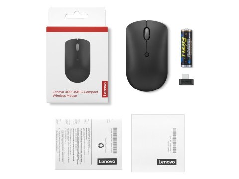 Mysz Lenovo 400 USB-C Wireless Compact Mouse Black Mysz Lenovo 400 USB-C Wireless Compact Mouse Black