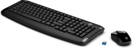 Zestaw klawiatura + mysz HP Wireless Keyboard and Mouse 300 bezprzewodowe czarne 3ML04AA