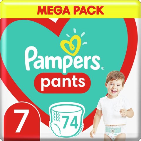 PAMPERS Pieluchomajtki XXL Rozm 7, 17+kg,74szt PAMPERS Pieluchomajtki XXL Rozm 7, 17+kg,74szt