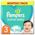Pampers Zestaw pieluch Active Baby MTH Box 3 (6-10 kg); 208