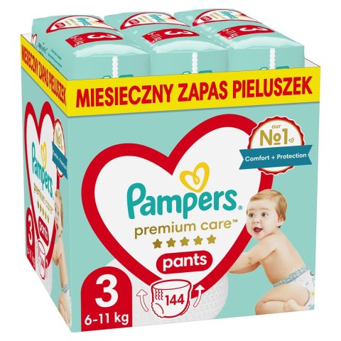 Pieluchy PAMPERS Premium PANTS MTH rozm 3 (6-11kg) 144szt Pieluchy PAMPERS Premium PANTS MTH rozm 3 (6-11kg) 144szt