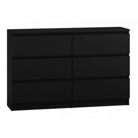 M6 MALWA KOMODA 120CM 6 SZUFLAD CZARNY M6 MALWA KOMODA 120CM 6 SZUFLAD CZARNY