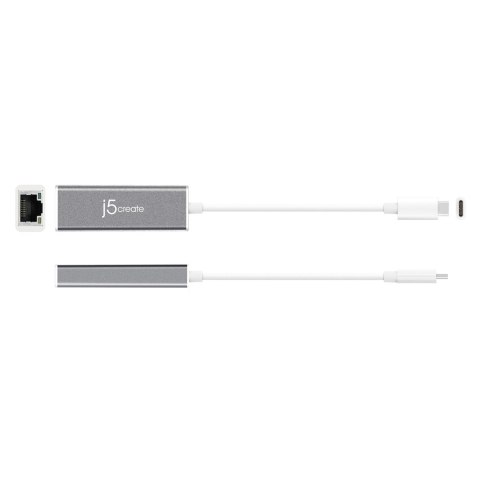 Adapter j5create USB-C to Gigabit Ethernet Adapter; kolor srebrny JCE133G-N Adapter j5create USB-C to Gigabit Ethernet Adapter; kolor srebrny JCE133G-N