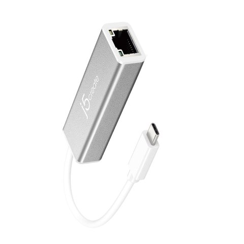 Adapter j5create USB-C to Gigabit Ethernet Adapter; kolor srebrny JCE133G-N Adapter j5create USB-C to Gigabit Ethernet Adapter; kolor srebrny JCE133G-N
