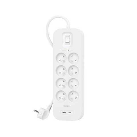 BELKIN LISTWA ZASILAJĄCA 8-PORTS + 1XUSB-A/1XUSB-C, 900J BELKIN LISTWA ZASILAJĄCA 8-PORTS + 1XUSB-A/1XUSB-C, 900J