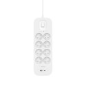 BELKIN LISTWA ZASILAJĄCA 8-PORTS + 1XUSB-A/1XUSB-C, 900J