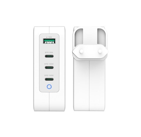 Ładowarka sieciowa j5create 130W GaN USB-C 4-Port Charger - EU (3xUSB-C/ 1xUSB3.0; kolor biały) JUP43130E-EN Ładowarka sieciowa j5create 130W GaN USB-C 4-Port Charger - EU (3xUSB-C/ 1xUSB3.0; kolor biały) JUP43130E-EN