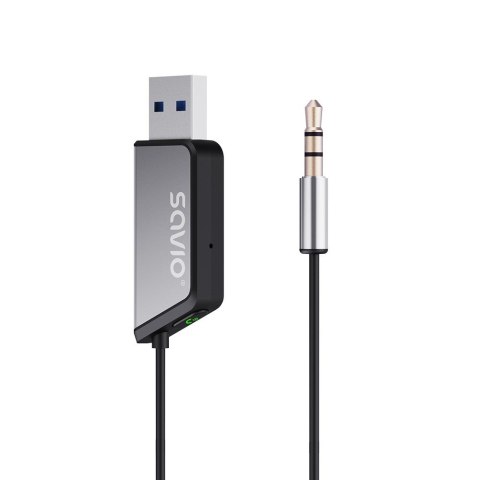 SAVIO TRANSMITER AUX, USB, BLUETOOTH 5.3, FUNKCJA ZESTAWU GŁOŚNOMÓWIĄCEGO, TR-16 SAVIO TRANSMITER AUX, USB, BLUETOOTH 5.3, FUNKCJA ZESTAWU GŁOŚNOMÓWIĄCEGO, TR-16