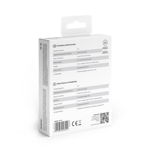 SAVIO TRANSMITER AUX, USB, BLUETOOTH 5.3, FUNKCJA ZESTAWU GŁOŚNOMÓWIĄCEGO, TR-16 SAVIO TRANSMITER AUX, USB, BLUETOOTH 5.3, FUNKCJA ZESTAWU GŁOŚNOMÓWIĄCEGO, TR-16