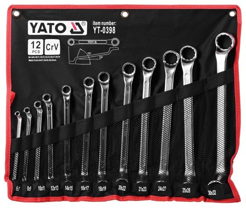 YATO KLUCZE OCZKOWE ODGIĘTE 6-32MM ZESTAW 12 SZT YATO KLUCZE OCZKOWE ODGIĘTE 6-32MM ZESTAW 12 SZT